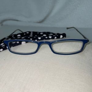 Never-worn ice blue +3.00 readers/glasses w/ microfiber pouch